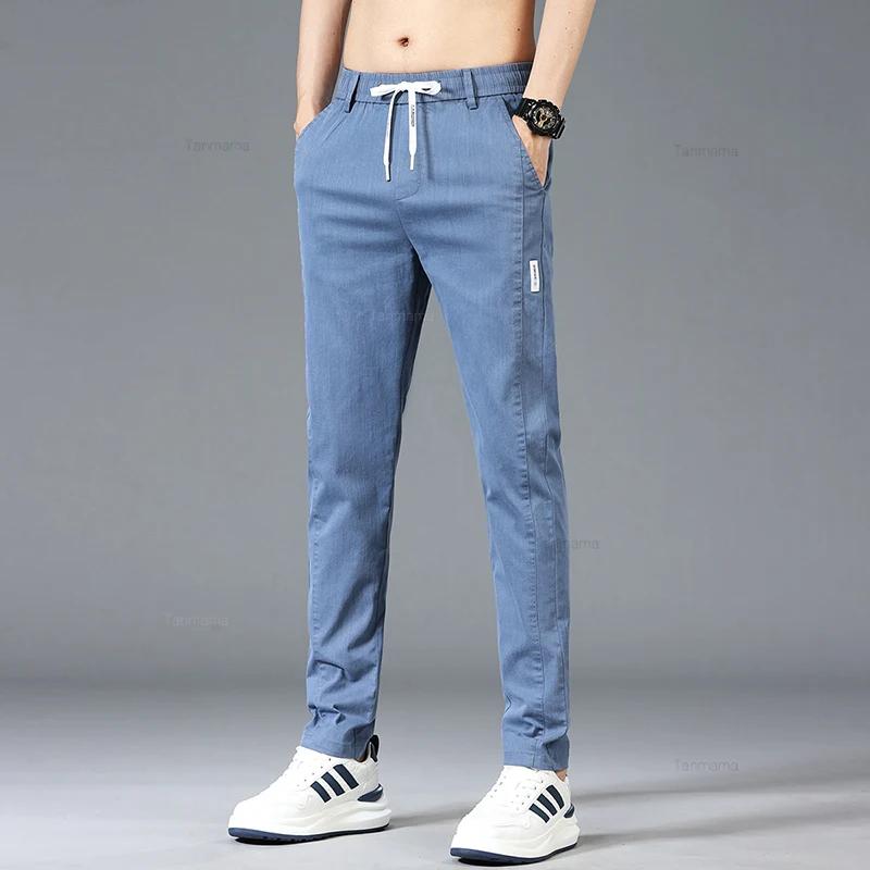 Printemps été hommes pantalons décontractés mode mince taille élastique Style coréen affaires mince
