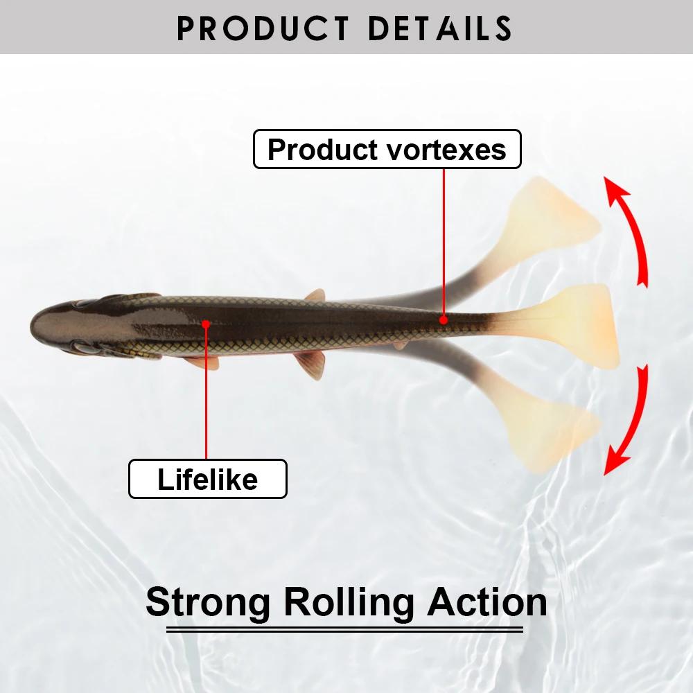 Spinpoler 14 cm/18 cm Shad brochet leurre nageur queue carrée pour brochet perche poisson-chat Zande