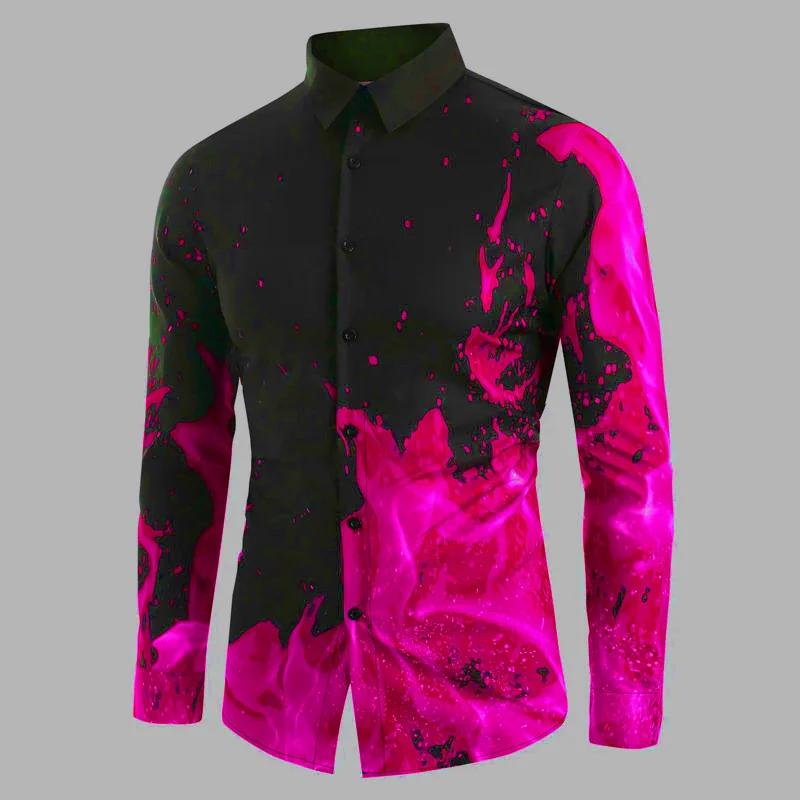 Chemises gothiques décontractées pour hommes, costume de dîner de fête, revers à boutons, hauts de l