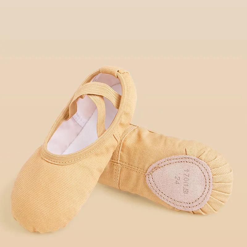 Chaussures de danse ballet filles femmes - Pantoufles de danse en toile à semelle souple confortable