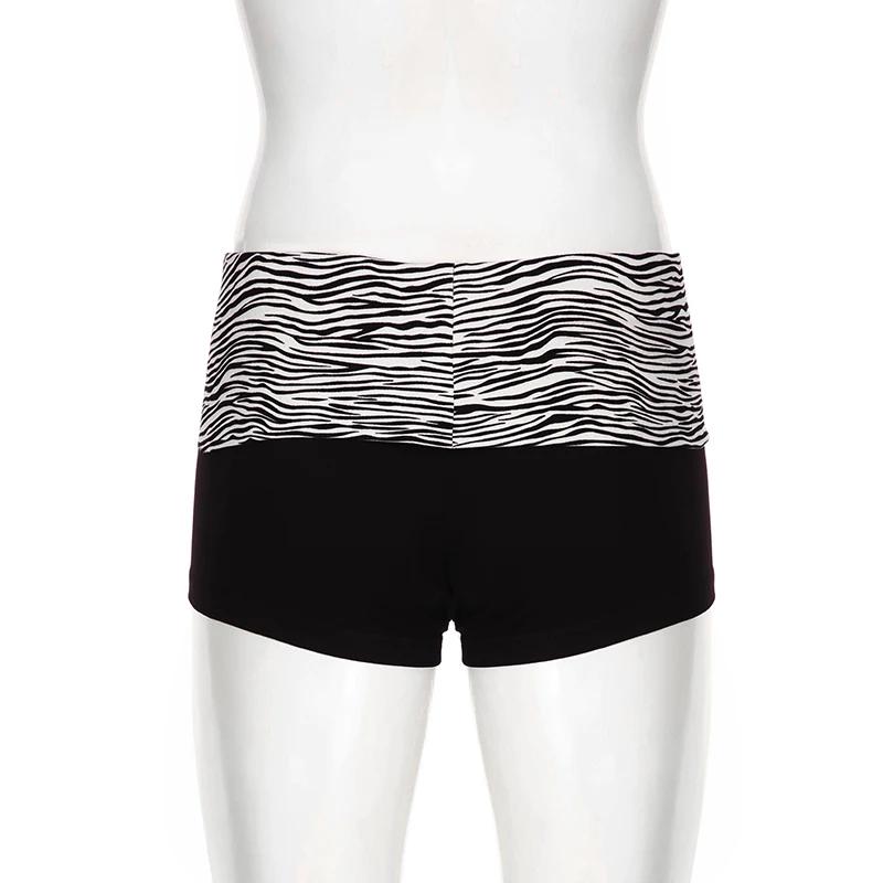 SUCHCUTE décontracté imprimé zèbre élastique Shorts femme maigre taille basse Mini court Y2K Harajuk