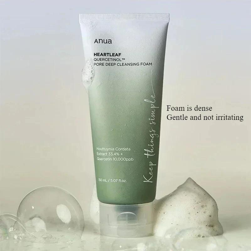 Ensemble de soins de la peau Anua, nettoyant visage Heartleaf, mousse nettoyante, nettoyage en profo
