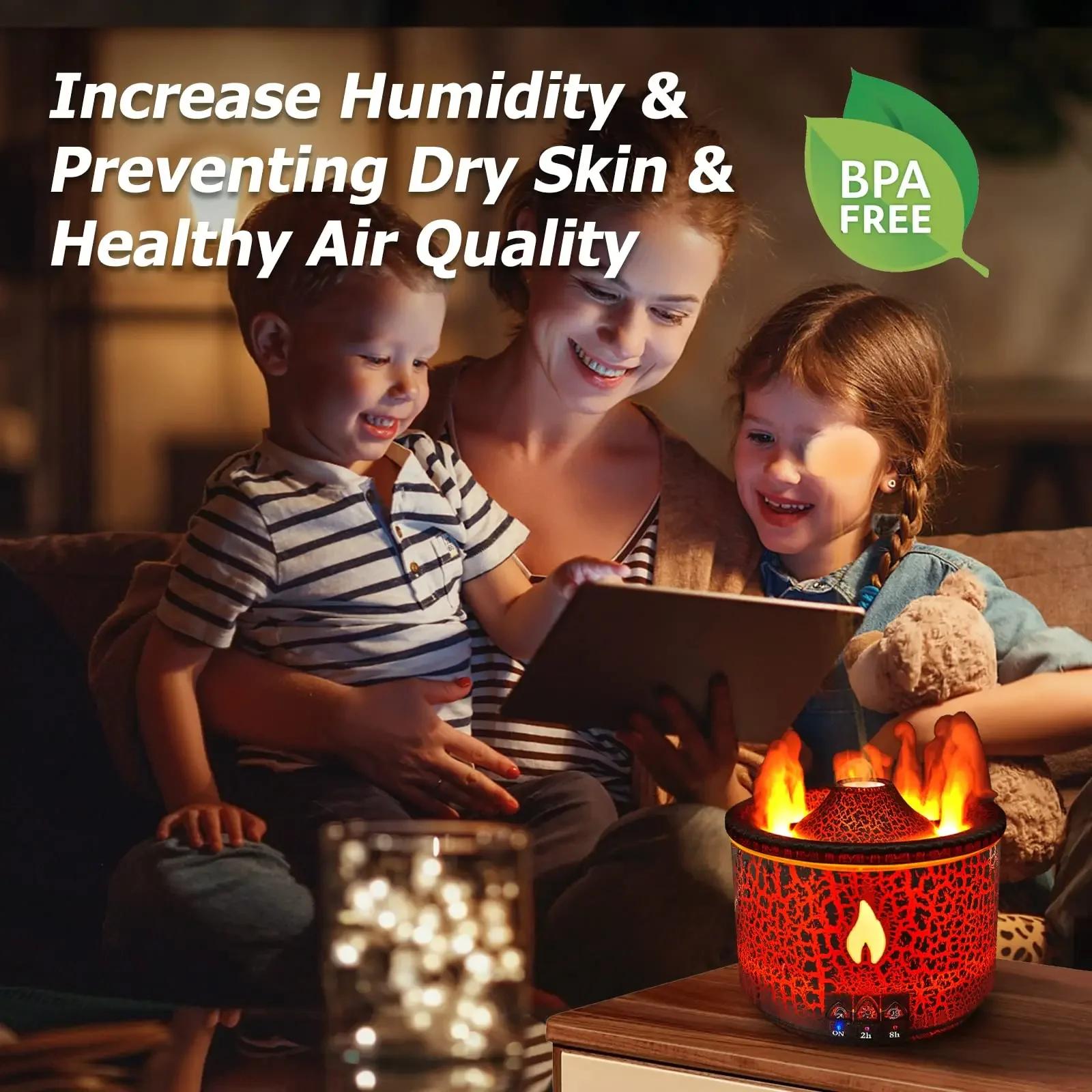 Humidificateurs d'air à flamme constants ique, diffuseur d'arômes, humidificateurs de château essent