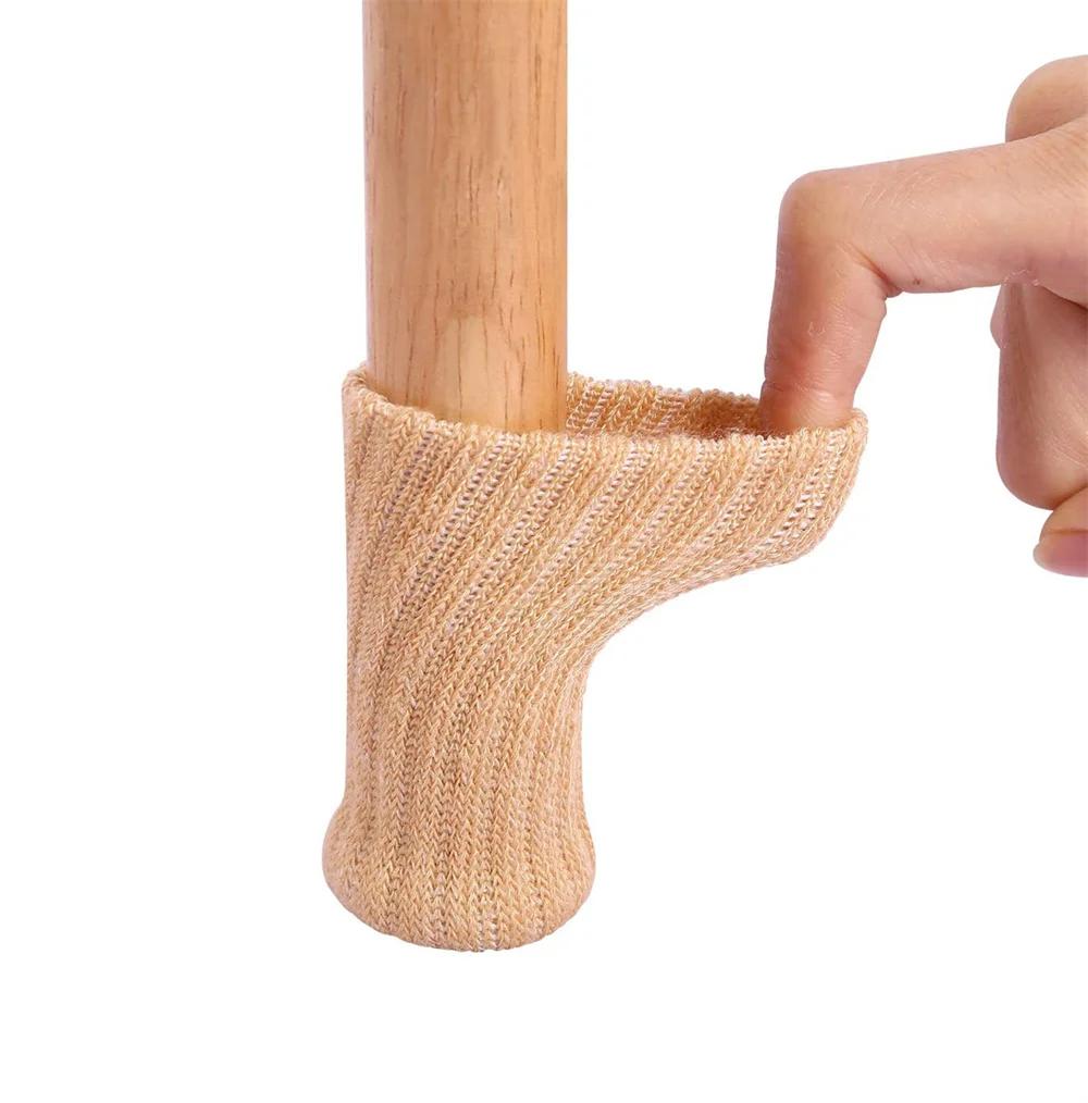 Chaussettes élastiques hautes pour pieds de chaise, protecteurs de sol avec coussinets coordonnants,