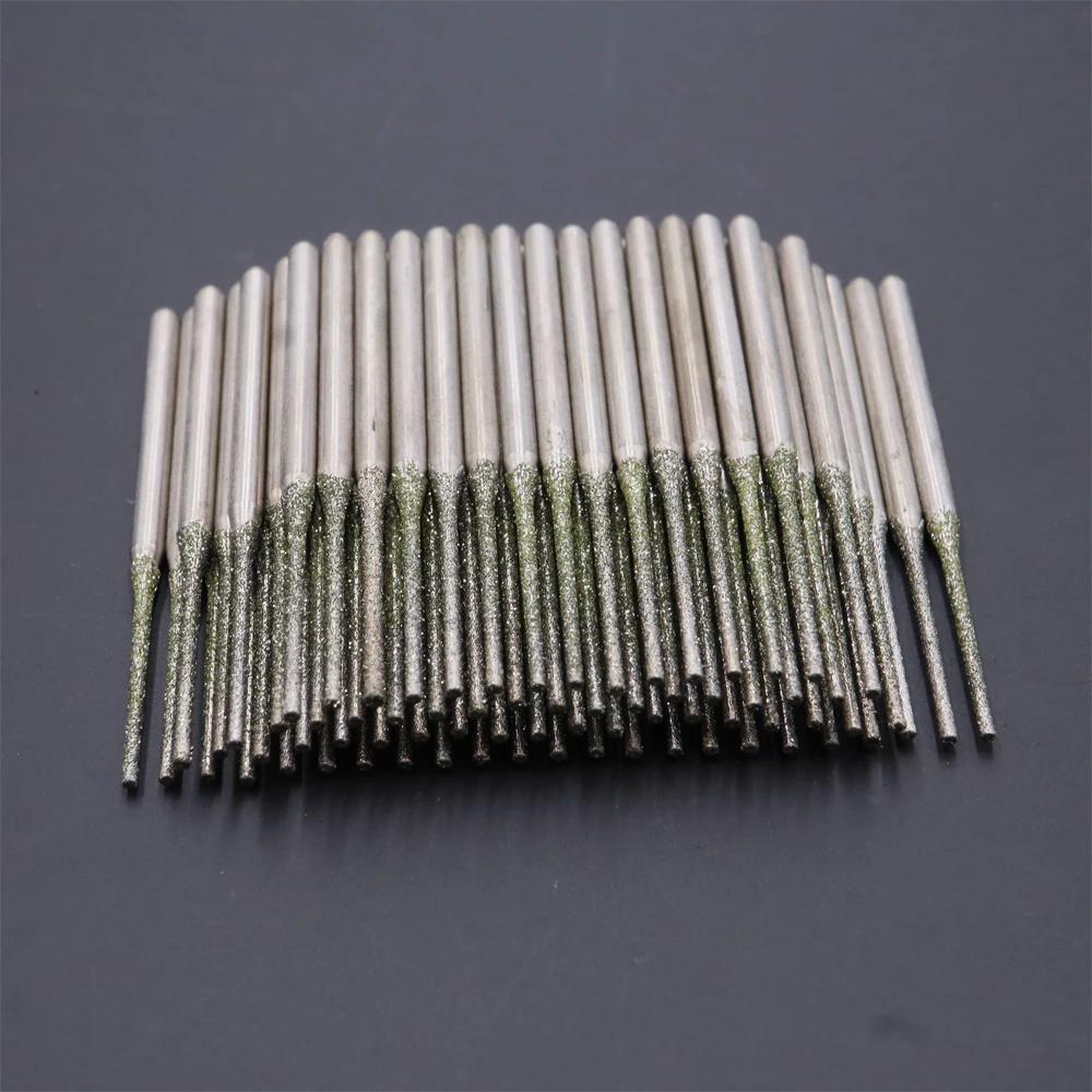 100 pièces ultralong diamant meulage bits tige 2.3mm trou de forage forets petites forets 0.8mm-2.5m