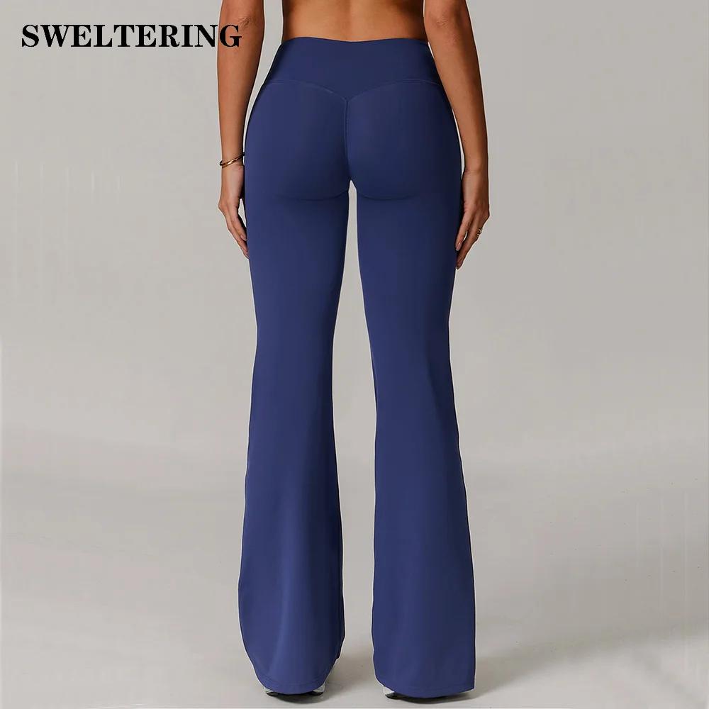 Leggings évasés taille haute pour femme, élastiques, effet push-up, pour fitness, yoga et entraîneme