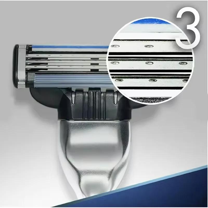 Rasoir Gillette MACH 3 pour homme, 3 lames, rasage rapide et lisse, rasoir manuel pour homme, rasoir