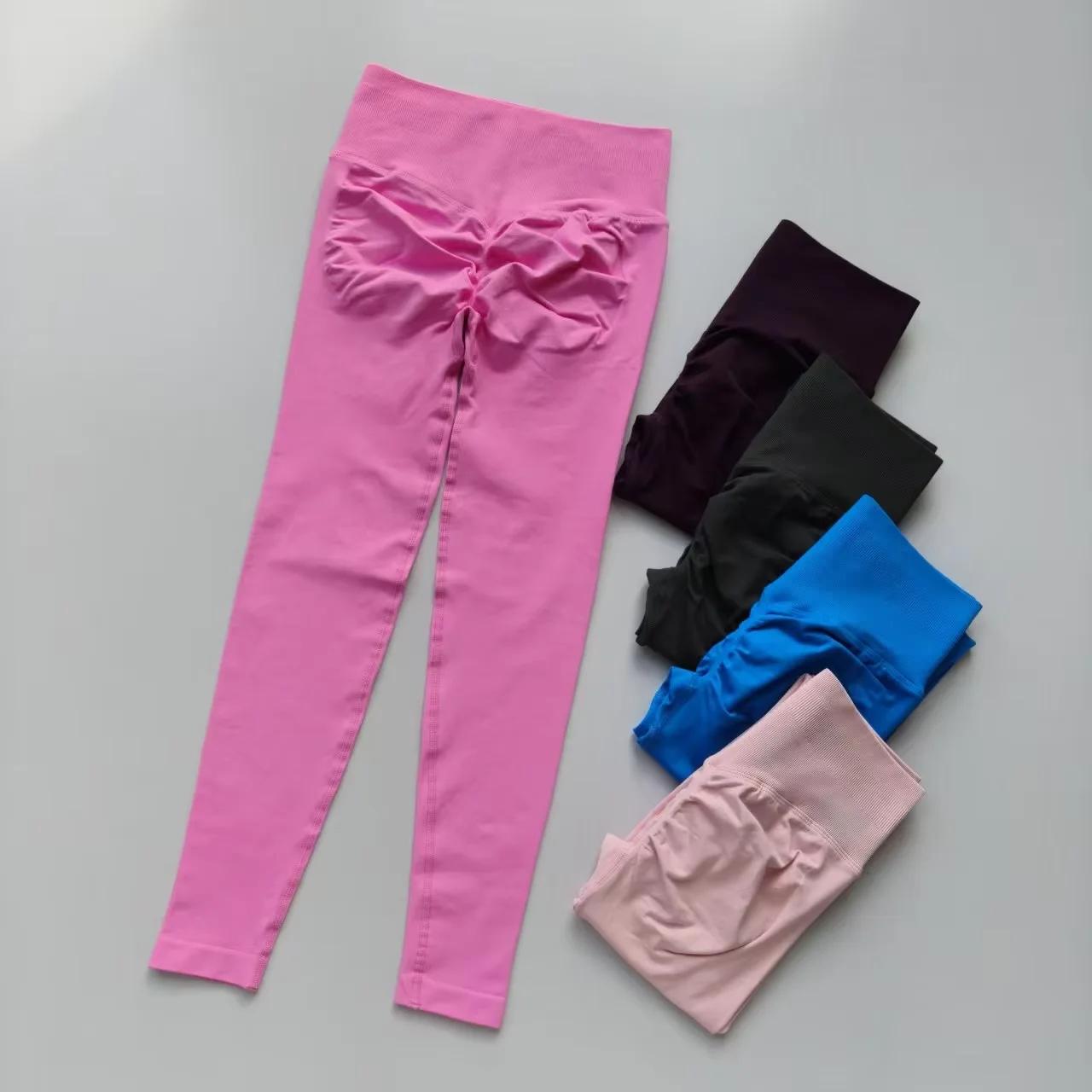 Leggings taille haute sans couture, pantalon de Fitness pêche, serré, extensible, fin, séchage rapid