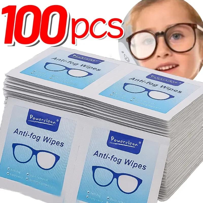 10/100 pièces lunettes nettoyage papier humide jetable Anti-buée brumisation dépoussiéreur lentille