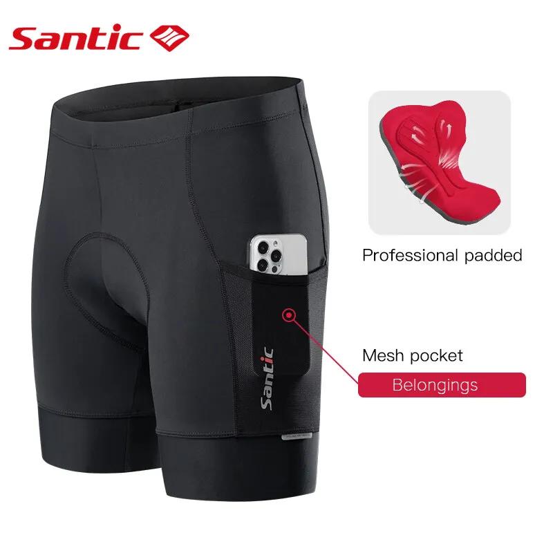 Santic short de cyclisme homme 4D rembourré short de vélo vtt short d'équitation vêtements de vélo a