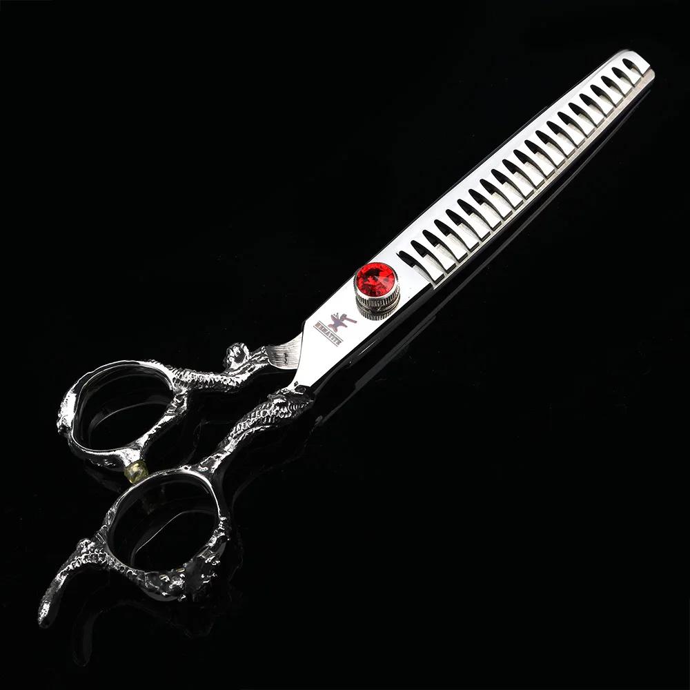 Ciseaux de barbier japonais en acier 440C, poignée Dragon 6 "7", ciseaux professionnels pour couper