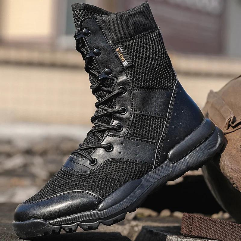 Bottes de randonnée désert respirantes pour hommes - Chaussures montantes légères pour plein air