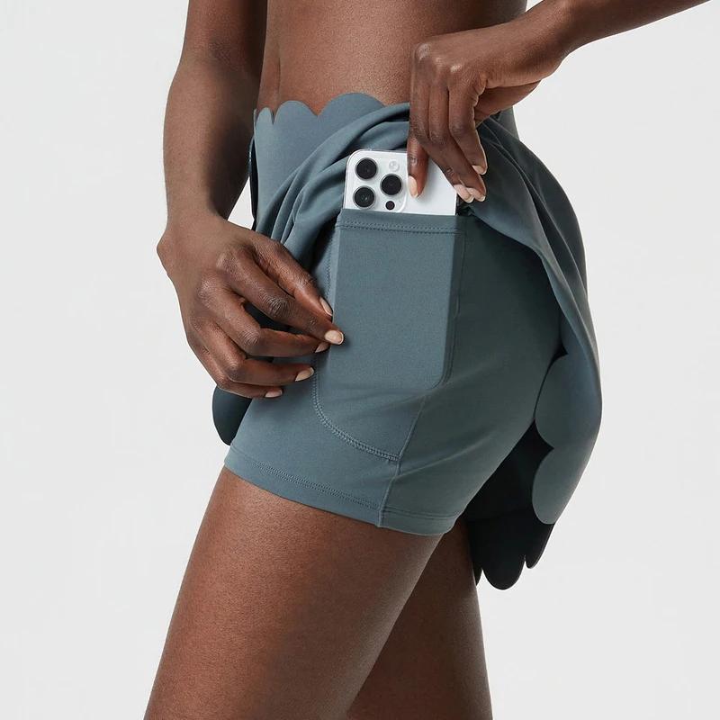 Ensemble de yoga fitness deux pièces pour femmes, tenue de course d'été en plein air, jupe de tennis