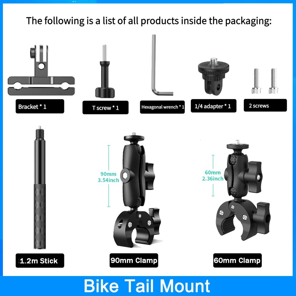 Kit de fixation pour accessoires de vélo Insta360 x5 x4 x3, support de fixation arrière pour vélo In