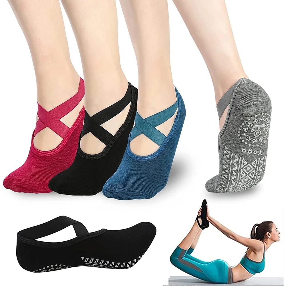 Chaussettes de yoga femmes antidérapantes en silicone - Pour pilates, ballet et fitness