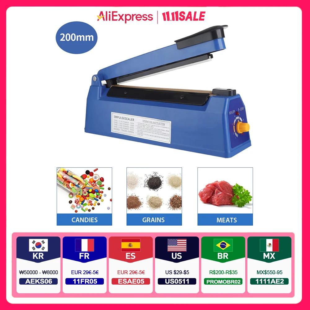 Machine de thermoscellage manuelle de scelleur d'impulsion pour des sacs en plastique de 8 pouces, M