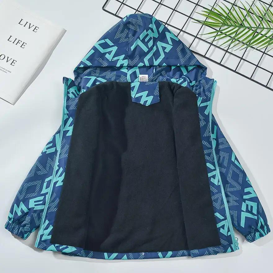 Veste d'extérieur épaisse pour garçons, imperméable, à la mode, vêtements chauds pour enfants, coupe