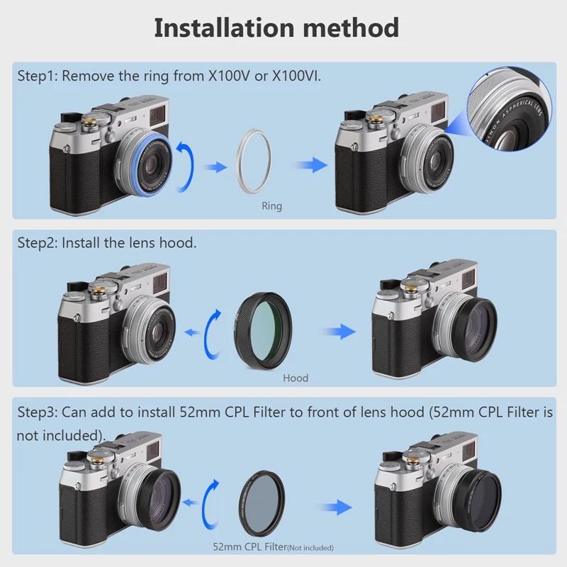 Haoge-Capot d'objectif en métal LUV-X54B avec filtre d'objectif ultraviolet multicouche MC UV pour a