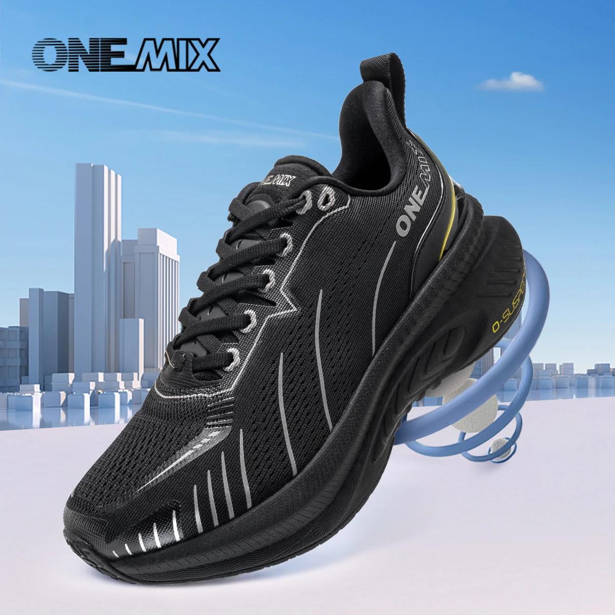 ONEMIX 21608A chaussures de course pour hommes bleu hiver à lacets chaussures de sport femmes antidé
