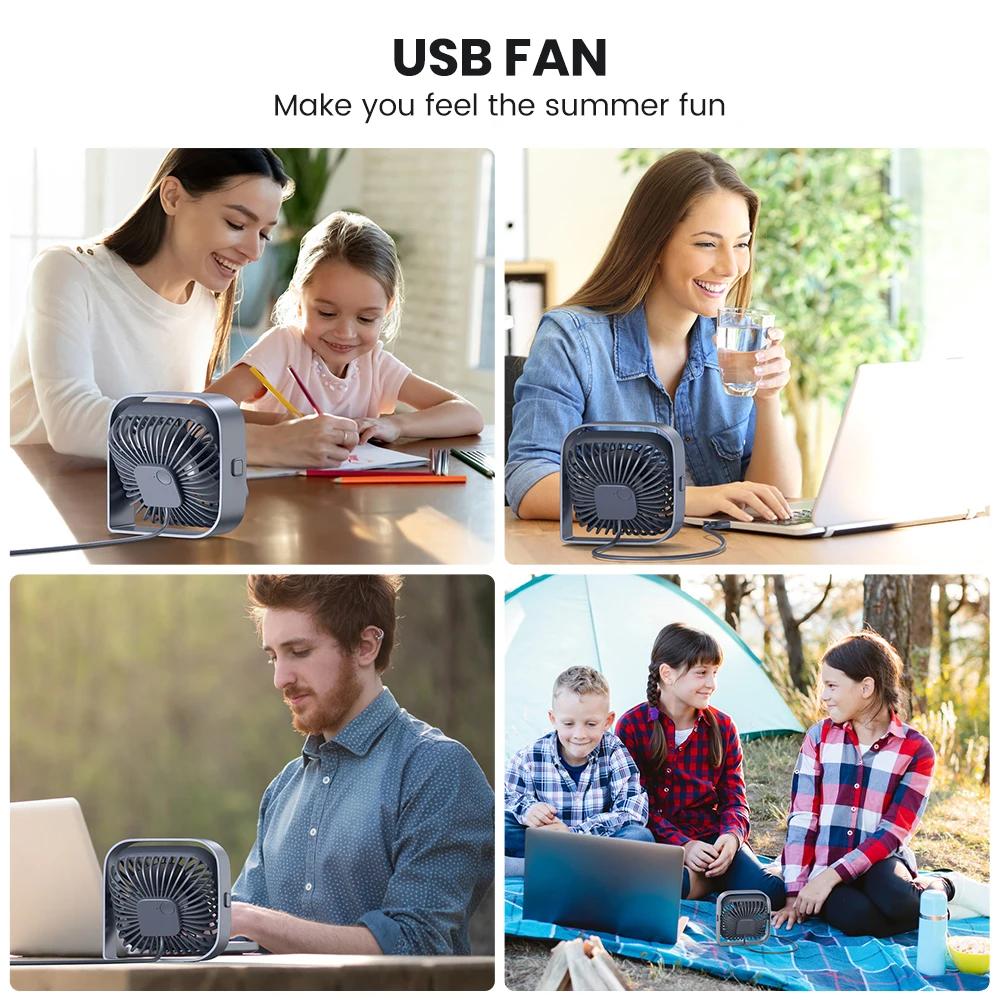 TOPK Ventilateur de bureau USB, mini ventilateur portable, ventilateur de refroidissement de table d