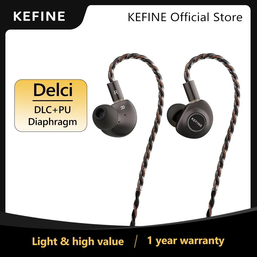 KEFINE Delci 10mm DLC + PU diaphragme pilote dynamique Hifi filaire IEM écouteurs avec métal CNC et