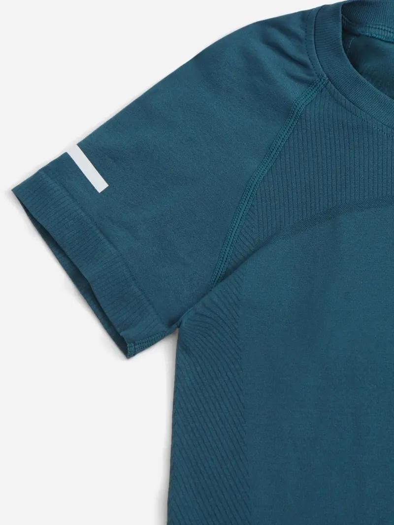T-shirt de yoga sans couture pour femme, haut de fitness 2 pièces, chemises d'entraînement athlétiqu