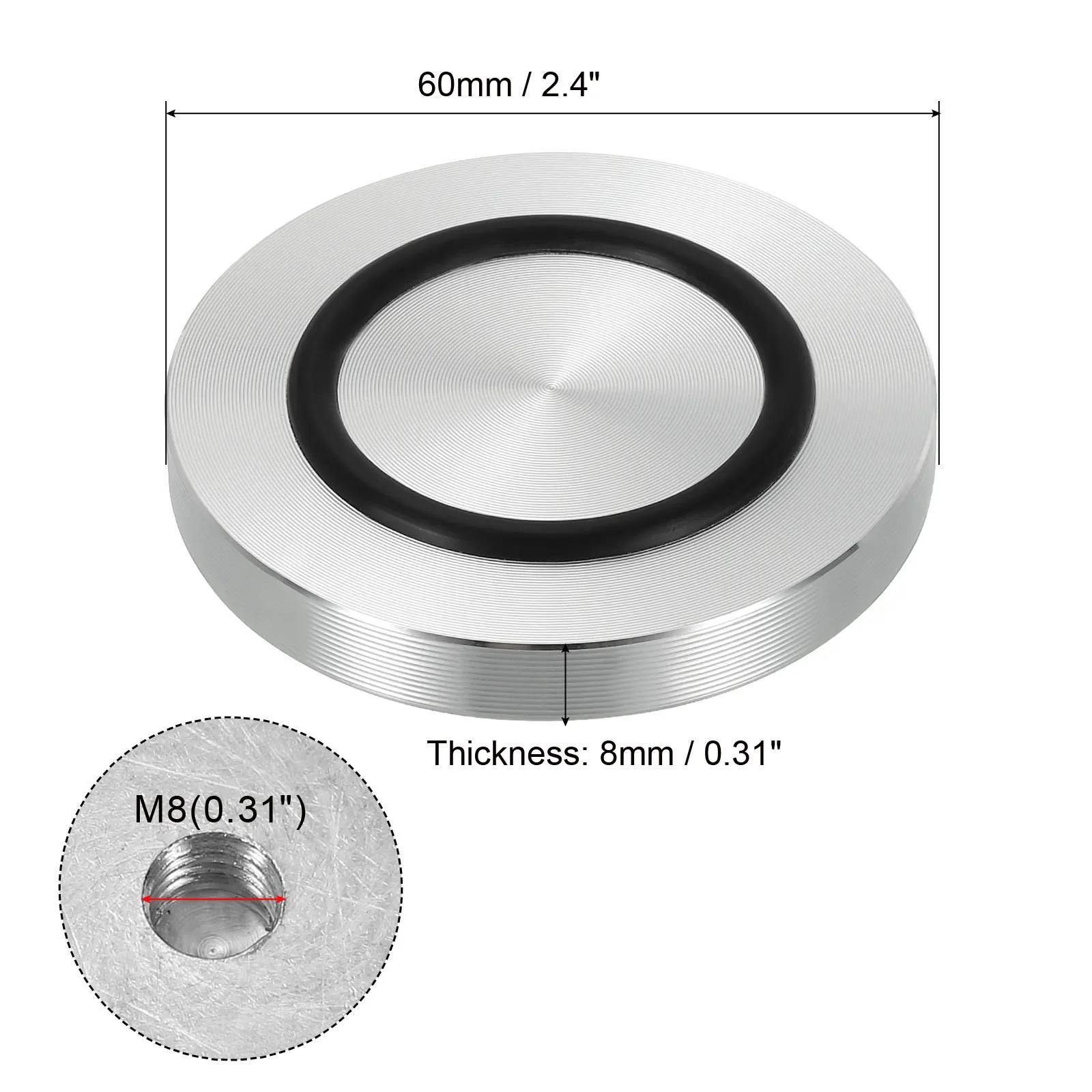 Disque circulaire en aluminium de 40/50/60mm de diamètre, adaptateur supérieur en verre M8, pieds de