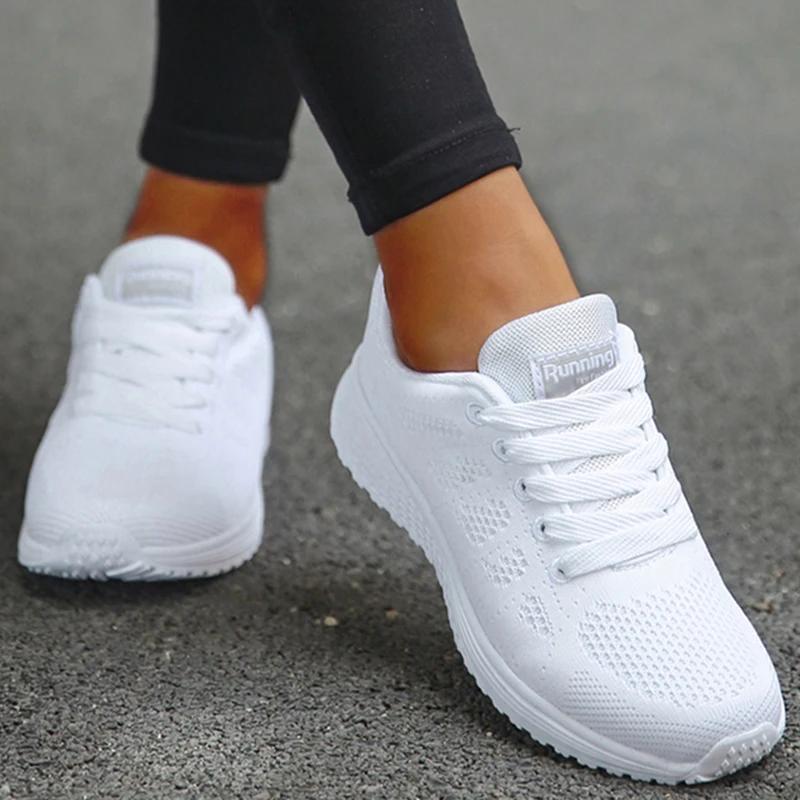 Baskets femme respirantes 2025 nouvelle mode plat en plein air - Chaussures maille tissu à lacets