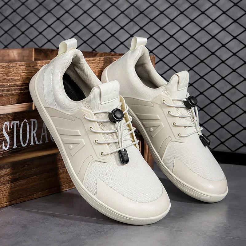 Baskets unisexes larges minimalistes pour hommes, chaussures de marche pieds nus, chaussures à bout