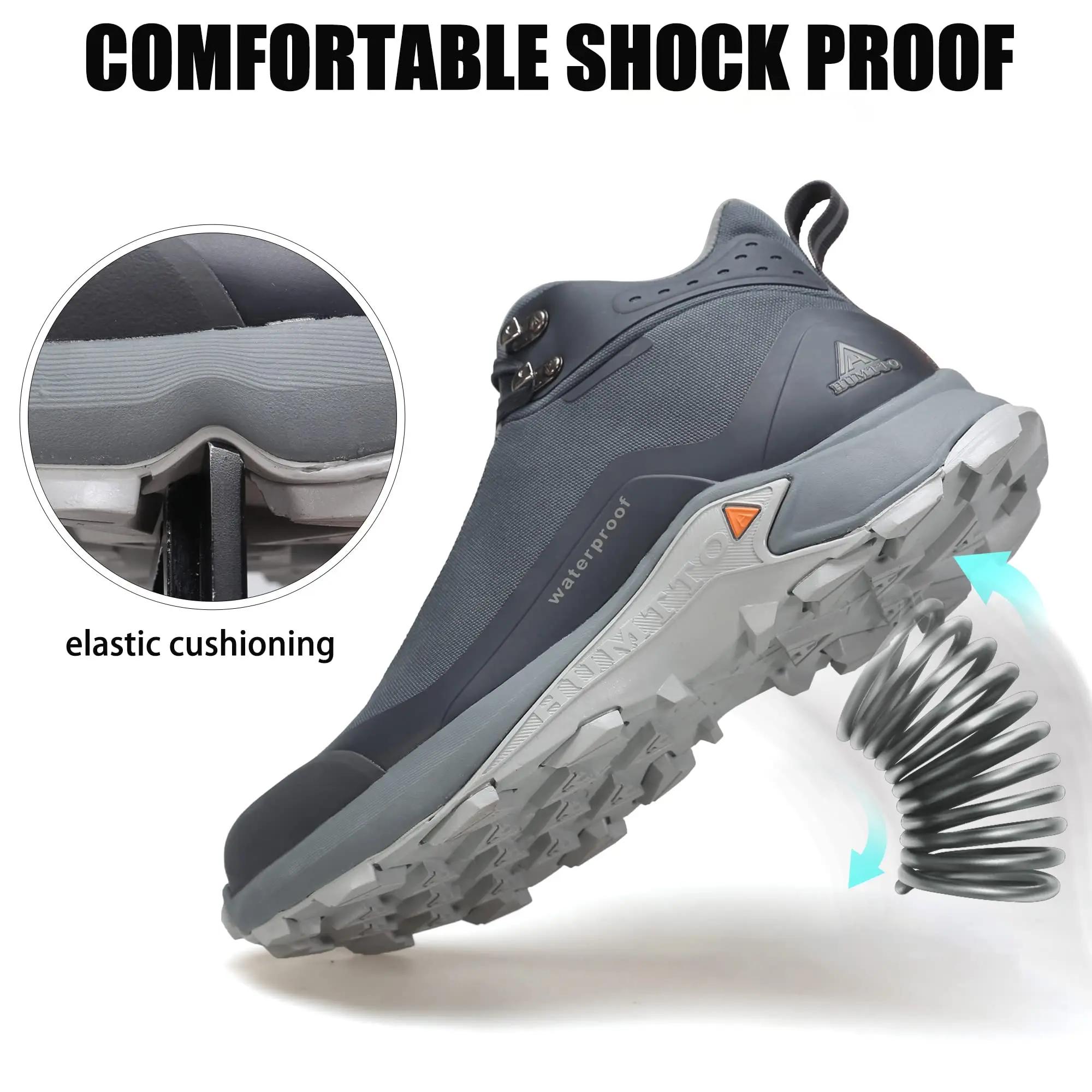 Bottines de randonnée imperméables pour hommes - Chaussures de trekking hiver et escalade