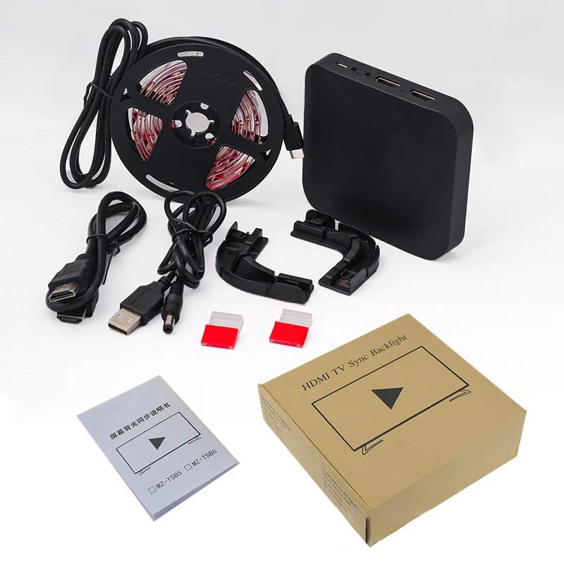 Rétroéclairage Led pour TV ambiante intelligente, boîtier de synchronisation de périphérique HDMI 4K