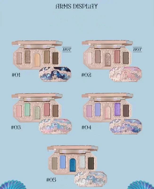 Flower Knows – Palette de fards à paupières sirène au clair de lune, 8 couleurs, mat, scintillant, s