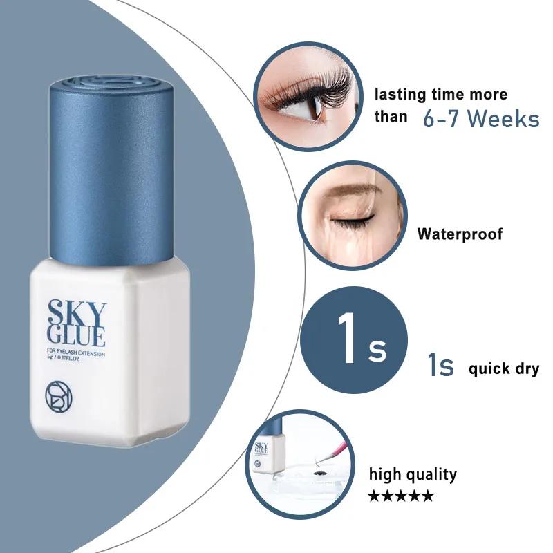 Brins de colle pour faux-cils, 10 bouteilles, fournitures d'extension coréennes, noir, rouge, bleu,