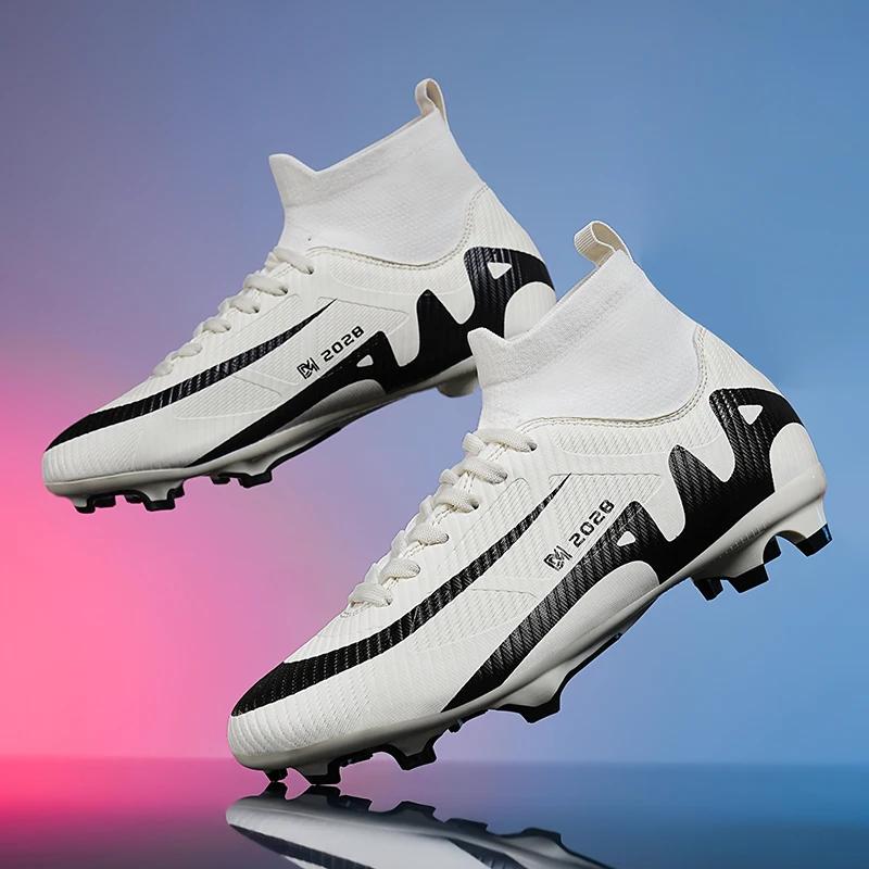 Chaussures de football roses tendance pour hommes, bottes de football professionnelles légères, anti
