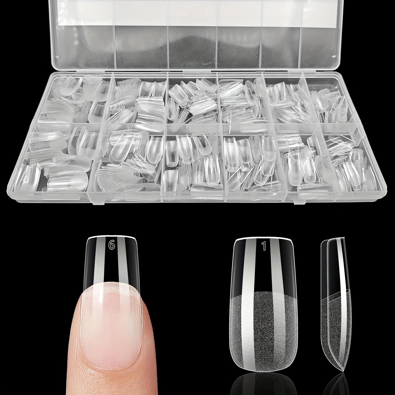 600 pièces faux ongles conseils finition Semi-mat amande cercueil français Stiletto formes carrées o