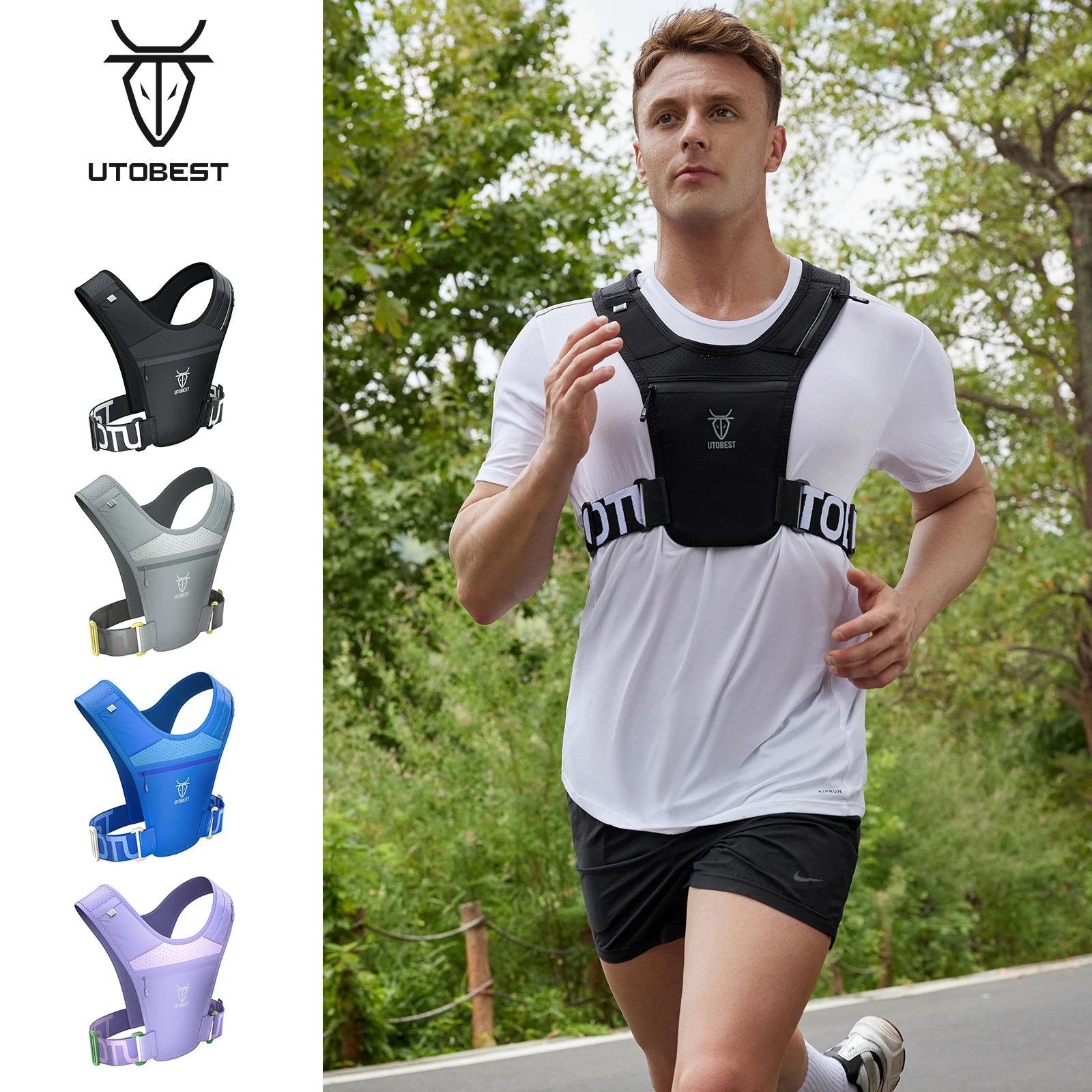 UTOBEST UTR111 Gilet de course léger avec sac de téléphone portable léger LED pour l'entraînement