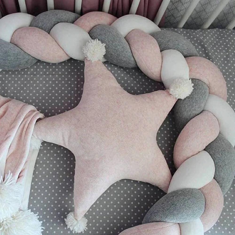 Pare-choc tressé pour lit de bébé, 1M/2M/3M/4M, protection de berceau pour bébé, oreiller en peluche