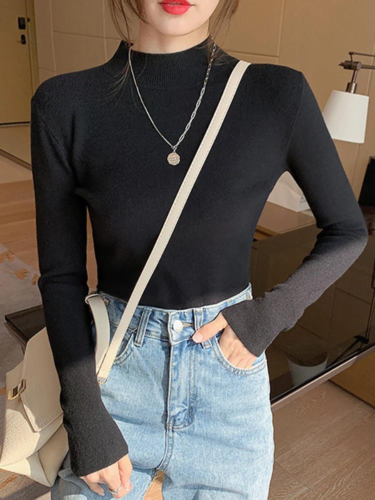 Pull col roulé AOSSVIAO pour femme, nouvelle collection 2026, hauts extensibles, pulls tricotés à ma