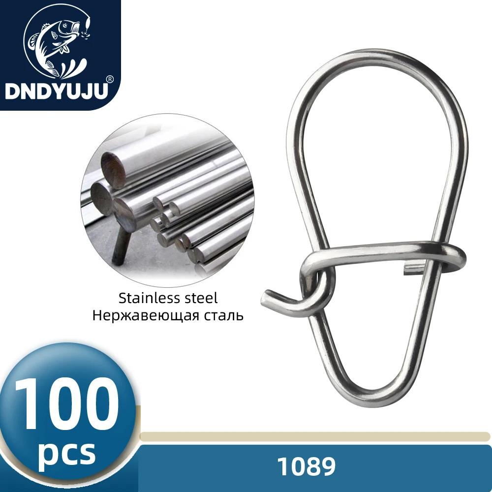 DNDYUJU 100X pêche belle broche à crochet 304 en acier inoxydable roulant pivotant leurre connecteur