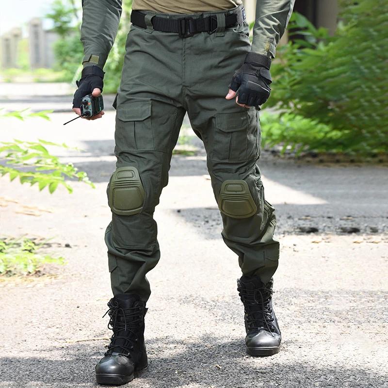 HAN WILD Pantalon grande taille 8XL Pantalon cargo pour homme avec coussinets Pantalon tactique rési