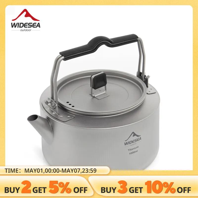 Widesea Camping titane bouilloire en plein air thé café bouilloire vaisselle Pot fournitures plats t