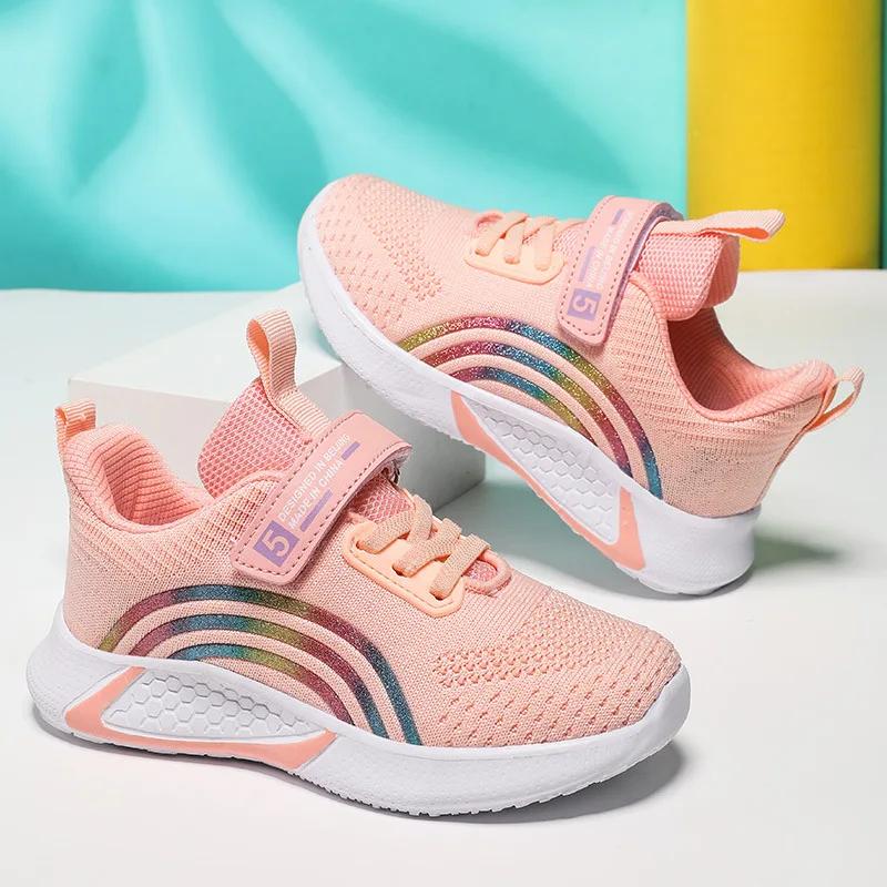 Nouveau Design rouge formateurs chaussures pour enfants filles confortable plate-forme fille chaussu