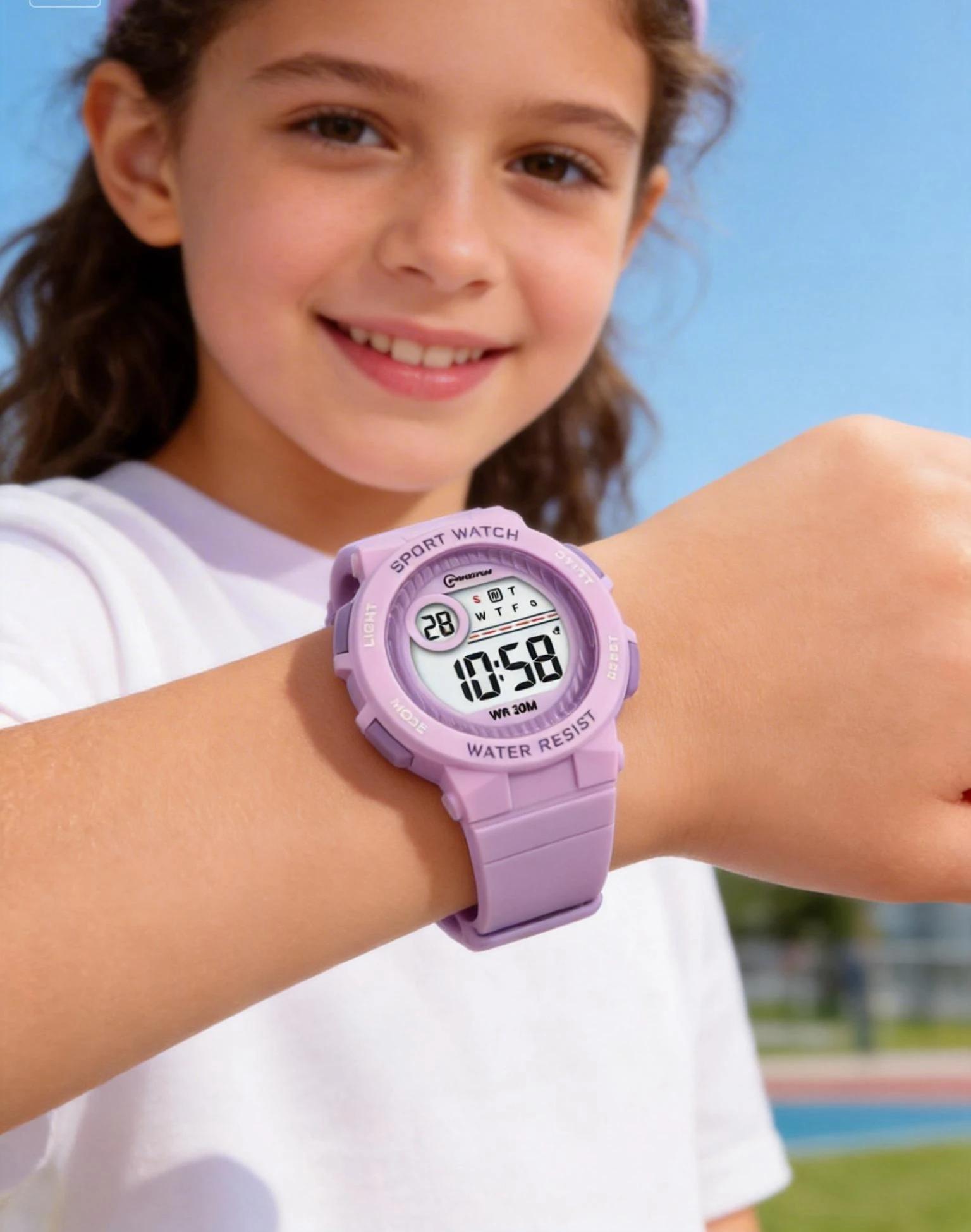 OHSEN enfants Sport montres 30M étanche rose Silicone électronique montre-bracelet chronomètre enfan