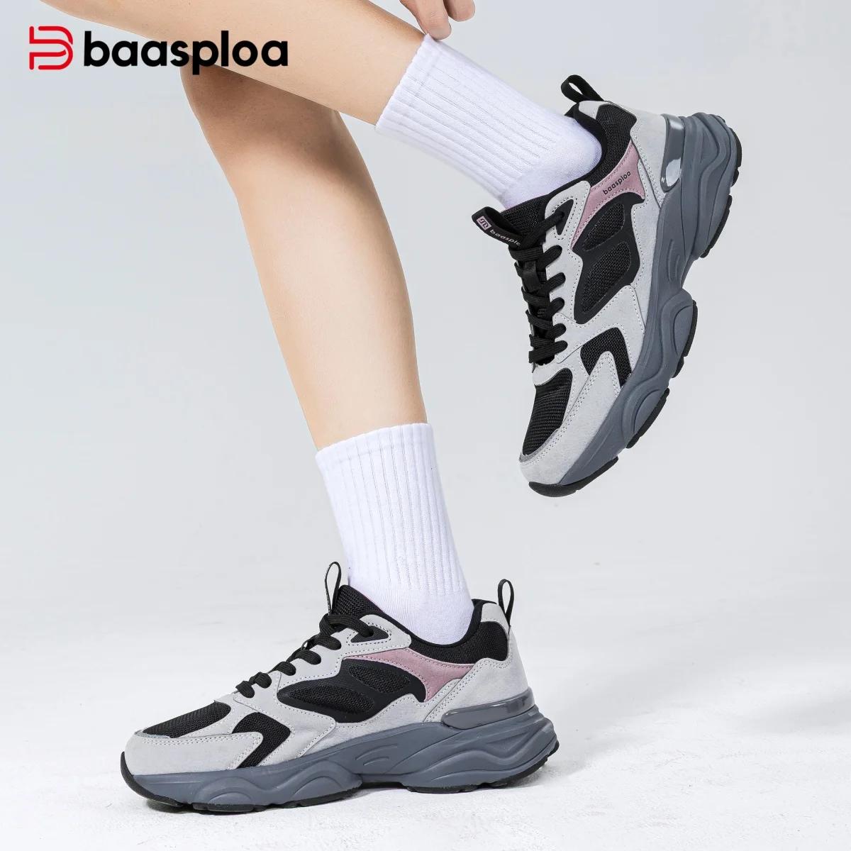 Baasploa – chaussures de marche pour femmes, chaussures de sport légères en maille respirante, confo