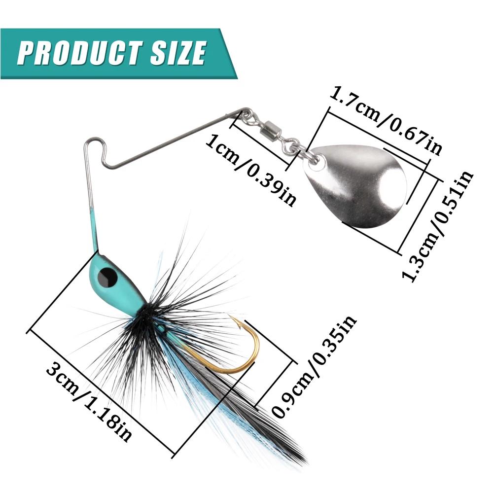 3 pièces Spinner appât bar leurre de pêche métal Spinnerbait gabarit tête crochet pour brochet bar t