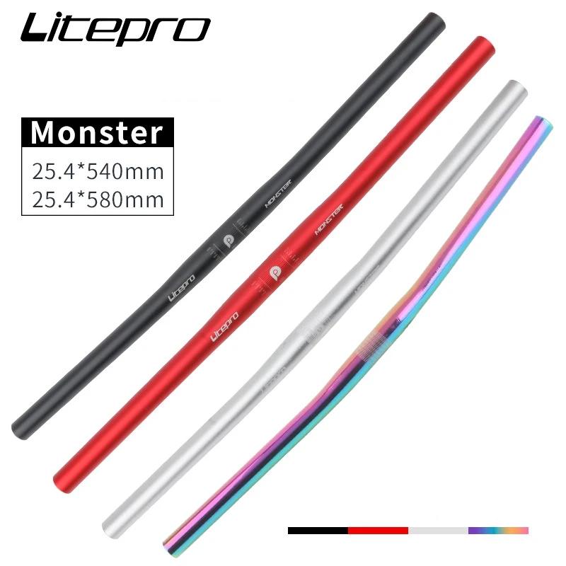Litepro Monster vélo pliant horizontal 25.4*540/580mm guidon Ultra léger en alliage d'aluminium pièc