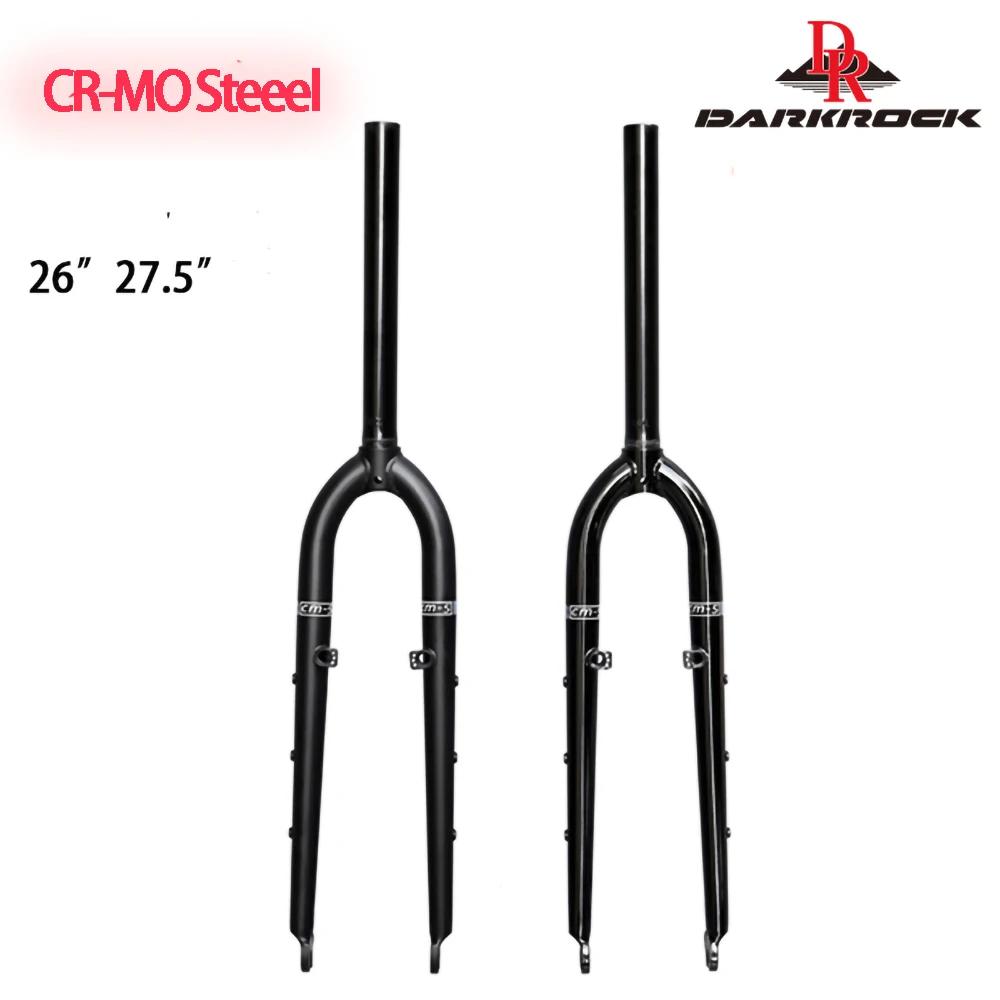 26/27.5ER DARKROCK CM-5 Cr-Mo Steels Fourche Avant 28.6mm DISC et V Frein VTT Rigide Fourche VTT Piè