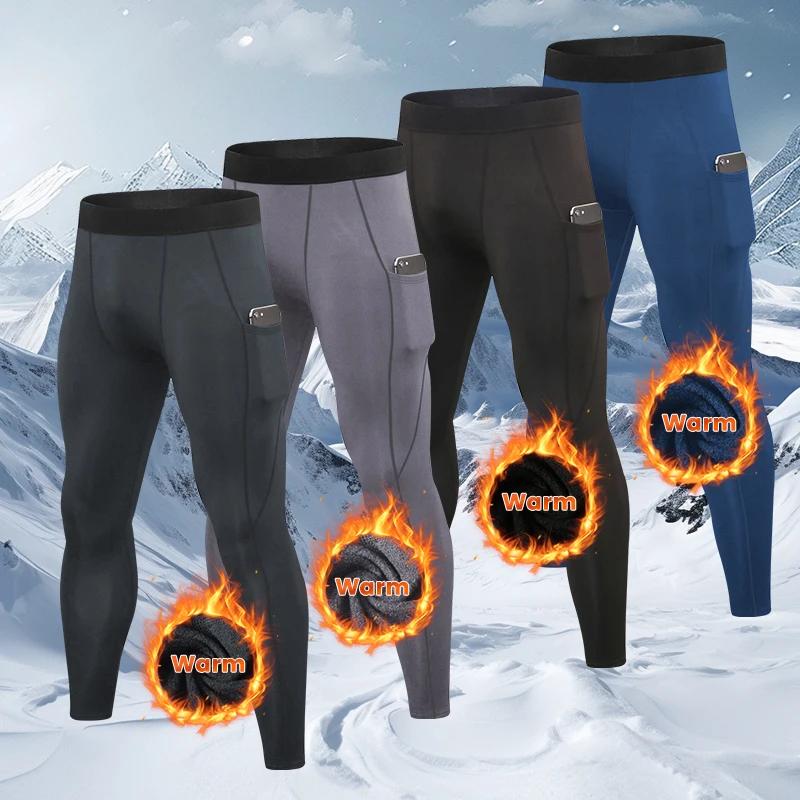 Leggings de compression chauds pour hommes - Pantalons de sport à séchage rapide pour fitness et jogging hiver