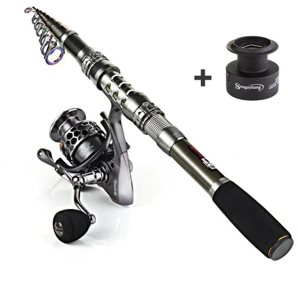 Sougayilang 1.8-3.3m canne à pêche Spinning en Fiber de carbone et 13 + 1BB moulinet de pêche Combo