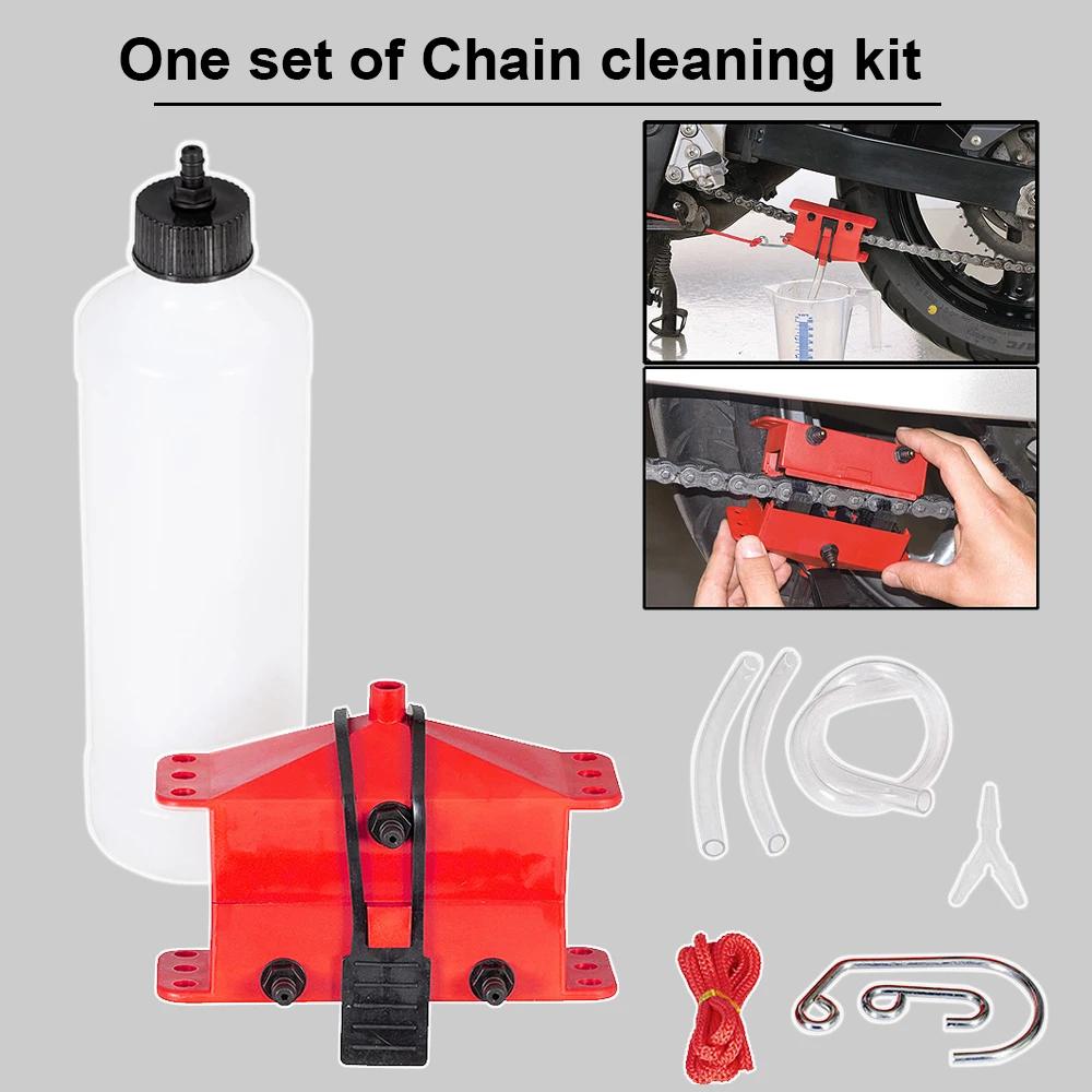 Nettoyeur de chaîne de moto, Kit de cyclisme Portable, ensemble de brosses à récurer de vélo, outil